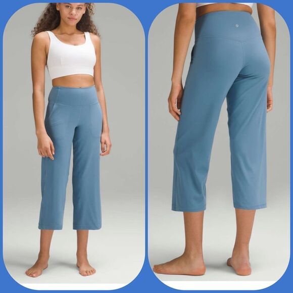 Lululemon Align High-Rise Wide-Leg Cropped‎ Pant 23" Utility Blue size 6 NWT - Picture 1 of 6